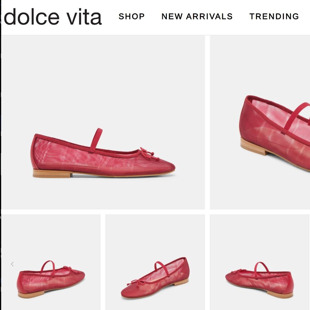 Dolce Vita CADEL Ballet Flat — Crimson Mesh — Size 8.5